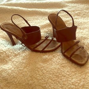 Sexy Leather strap heel